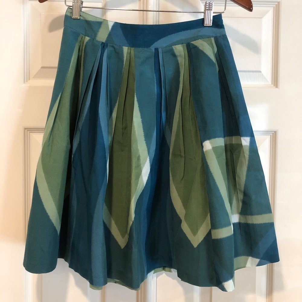 NEW Club Monaco Silk Cotton Pleated Skirt 0